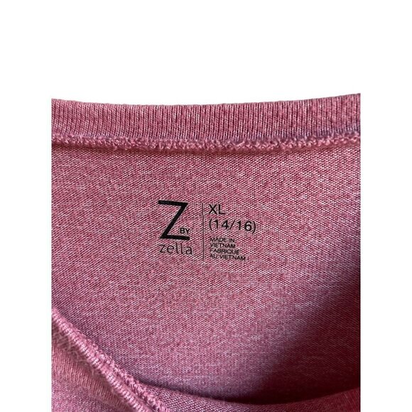 Zella Girl XL 14/16 Pink Pullover Crewneck Knit Top Ruched Long Sleeve - Picture 7 of 7